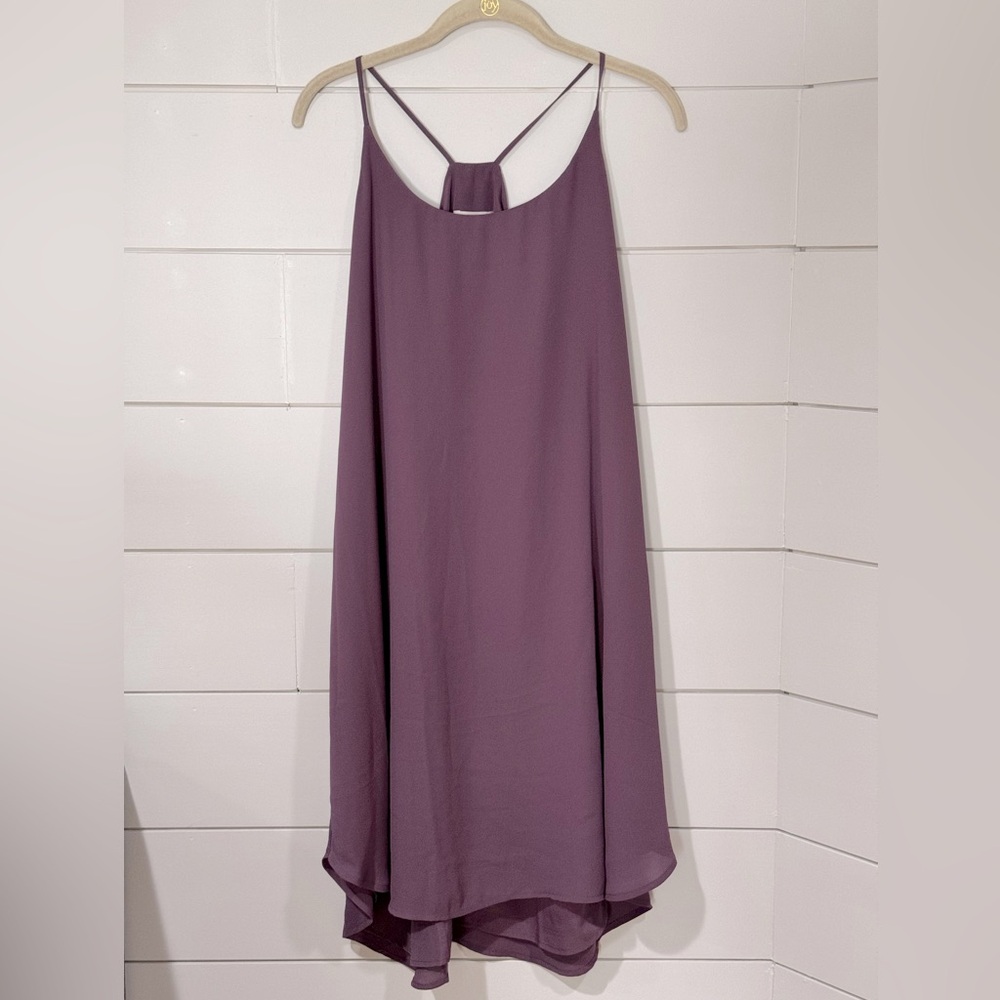 NEW Loft Plum Chiffon Racerback Shift Dress Size M
